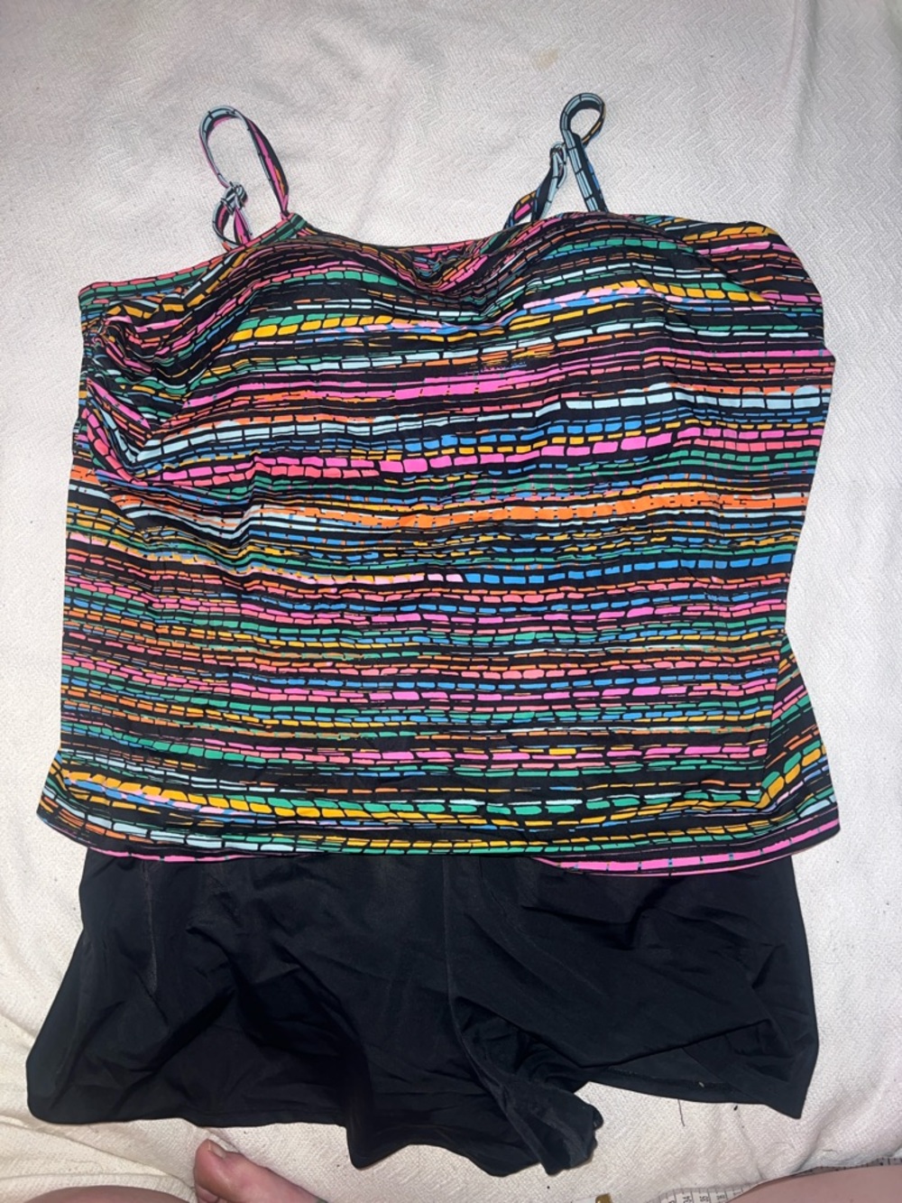 Women’s Multicolor Striped One-Piece Tankini Swimsuit